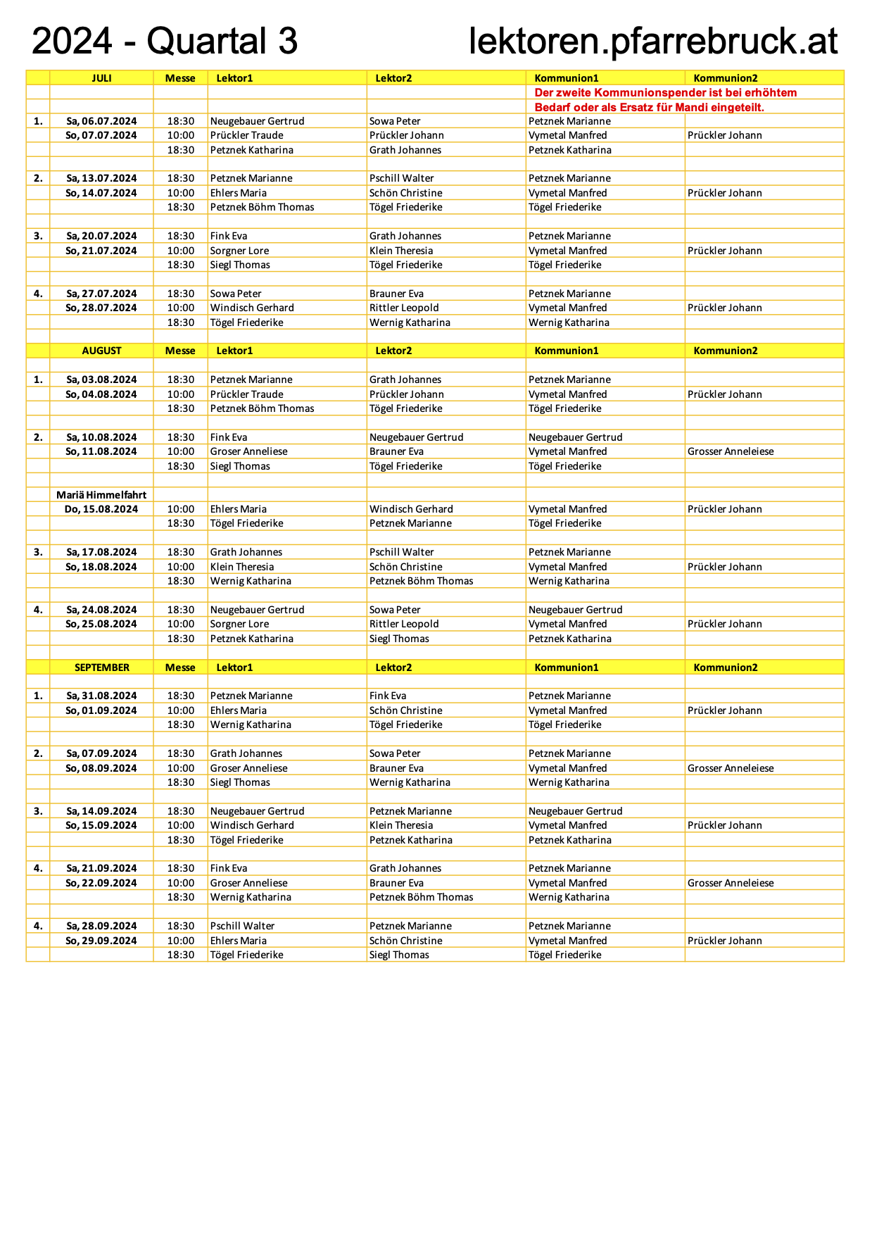 Lektoren Quartal 3